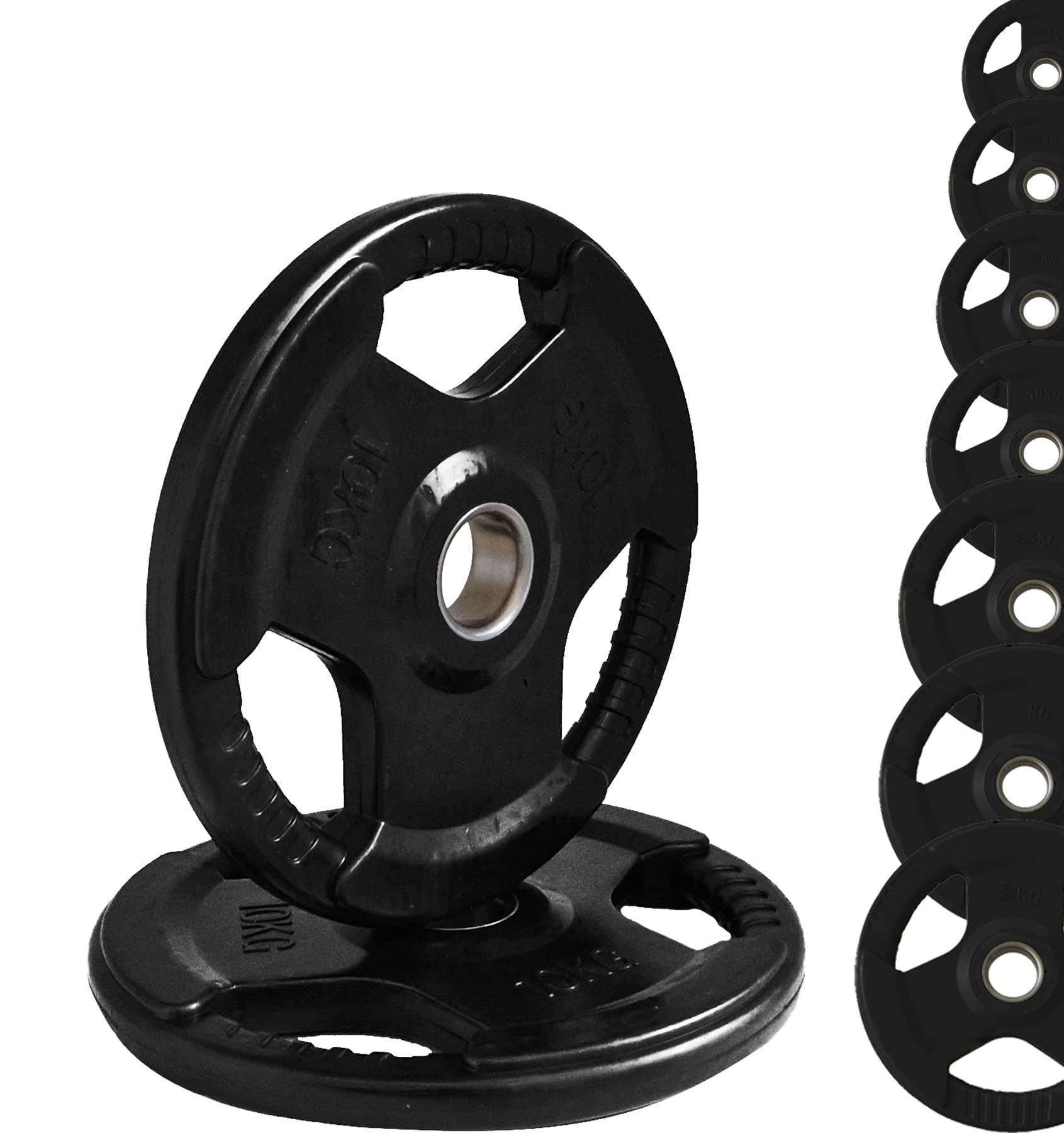 Olympic Cast Iron Rubber Discs Hole Diameter 50 mm for Gym and Home Gym from 1.25 to 25 kg for Dumbbells and Barbell
