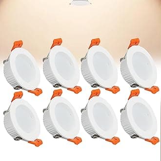 3W LED Recessed Ceiling Spotlights, 4000K Neutral White Ultra Slim Panel Light, Cut Φ50-55mm, AC110-240V Round Downlights for Living Room Office, 8 Pack
