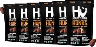 Hu Keto Friendly Vegan Hunks |Chocolate Covered Almonds With Sea Salt | 6 Pack | Non-GMO, Gluten Free, Paleo, Organic Dark Chocolate