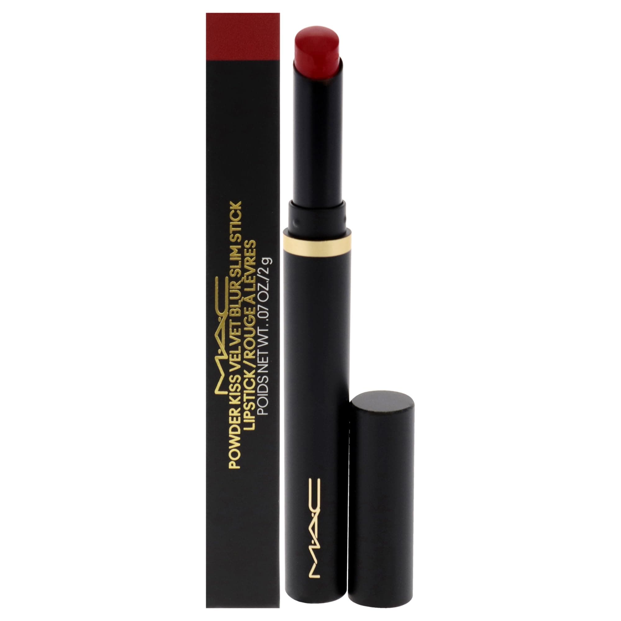 MAC Powder Kiss Velvet Blur Slim Stick - 889 Ruby New for Women - 0.07 oz Lipstick
