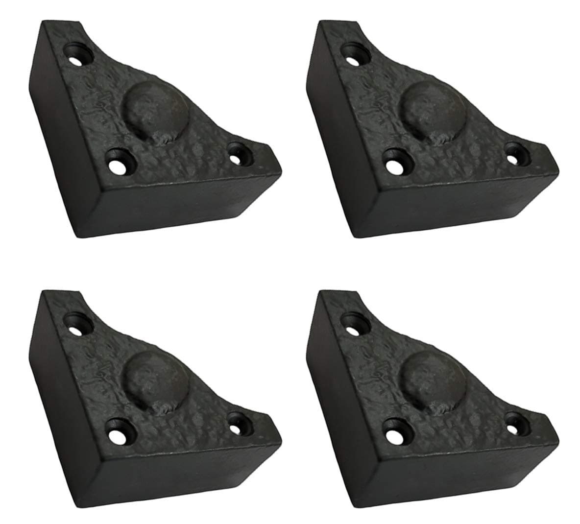 Adonai Hardware Bamah Black Antique Iron L-Corner (Supplied as 4 Pieces per Pack) - Black Powder Coated