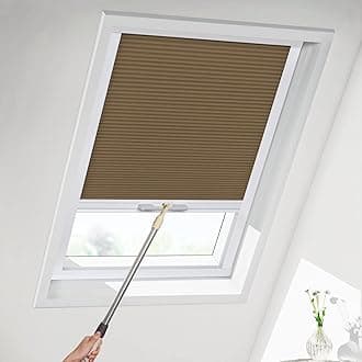 MiLin Skylight Shades Cordless Cellular Blinds for Window Shades Suitable for Roof Inclined Plane Room Windows - Custom Cut to Size (Light Filtering Brown)