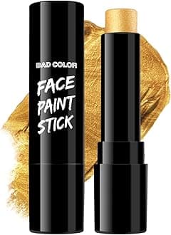 Gold Eye Black Blendable Face Body Paint Stick, Waterproof Metallic Full Body Paint Sticks Makeup for Halloween Special Effects Cosplay Skeleton Clown Costume Parties