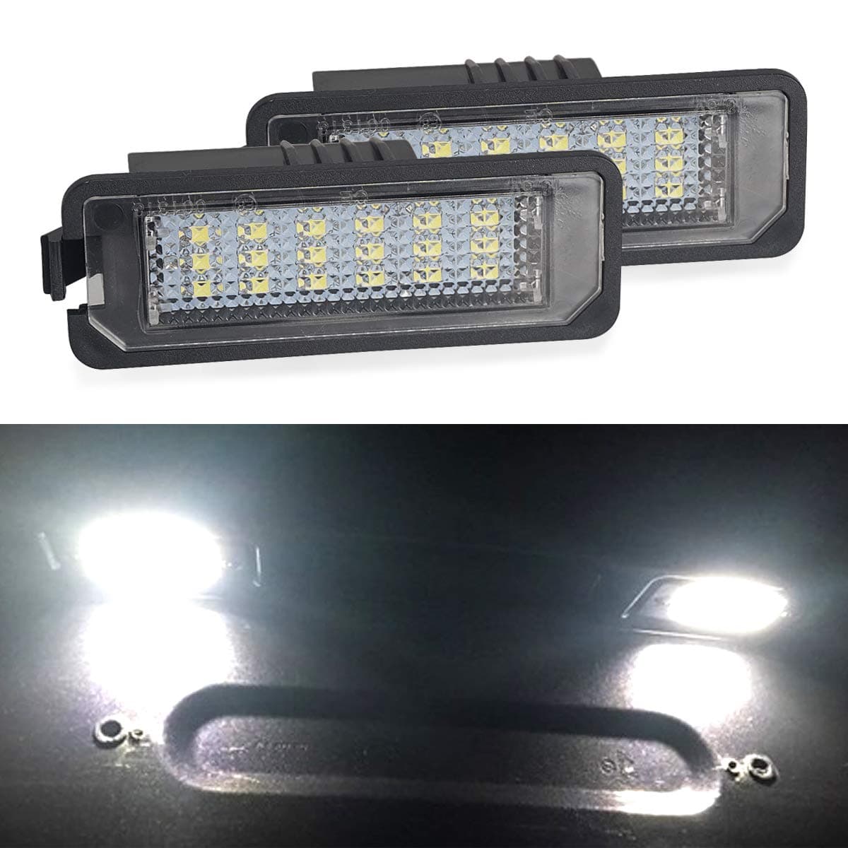 LITTOU KOLOME LED Rear Number Plate Light For Golf 4 5 6 GTi MK4 MK5 New Beetle/Passat Saloo/Sedan/CC/Polo/Phaeton/Lupo/Scirocco Rear License 2 Pieces