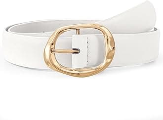 Women Leather Belt for Jeans Pants Ladies Casual Waist Belt Fashion Women Belt with Gold Buckle