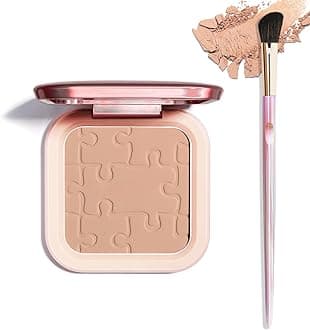 Cream Contour Powder Palette Kit with Brush & Mirror, Matte Bronzer Cool Toned Contour Powder Palette for Face Sculpting Makeup (#C02 Soft Brown)