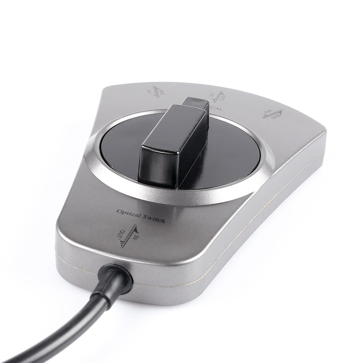 Fiber Optical Splitter Switch - Andul 3 Way in/Out Digital Toslink Optical Audio Splitter Manual Switch with 2.6ft Fiber Optic Cable(Black)