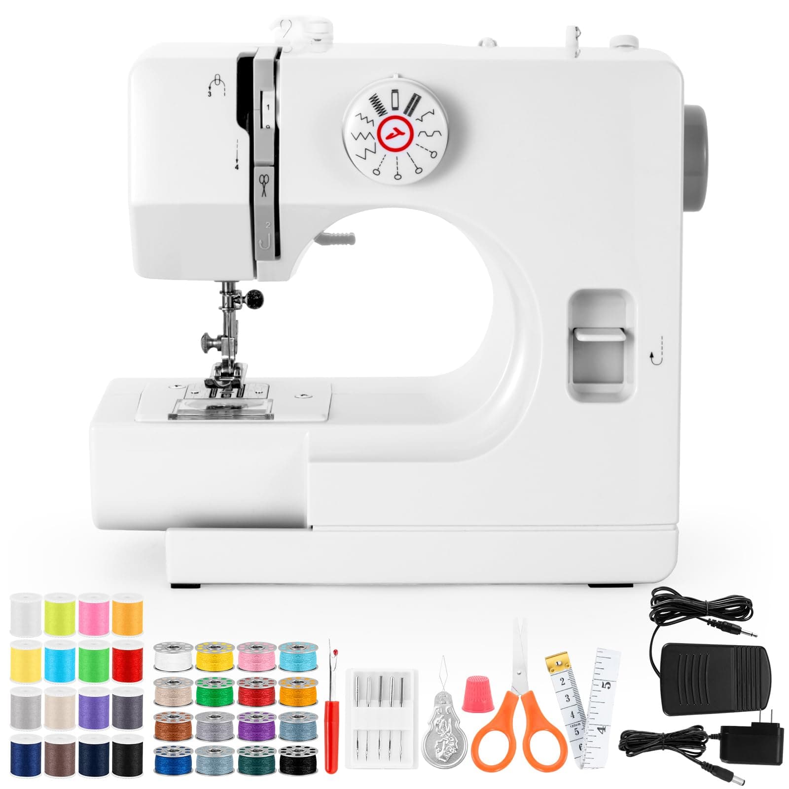 BUXFMHT Mini Electric Portable Sewing Machine for Beginners, 12 Stitch Dual Speed with Foot Pedal & Sewing Kit