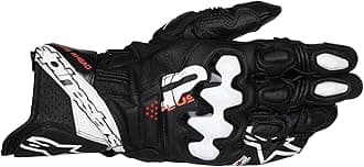 GP Plus R V3 Gloves Racing Gloves Leather Gloves Black White S