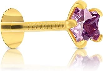 Star Shape Black Diamond 14K Pure Yellow Gold Nose Pins Studs Diamond Nose Pins For Women And Girl