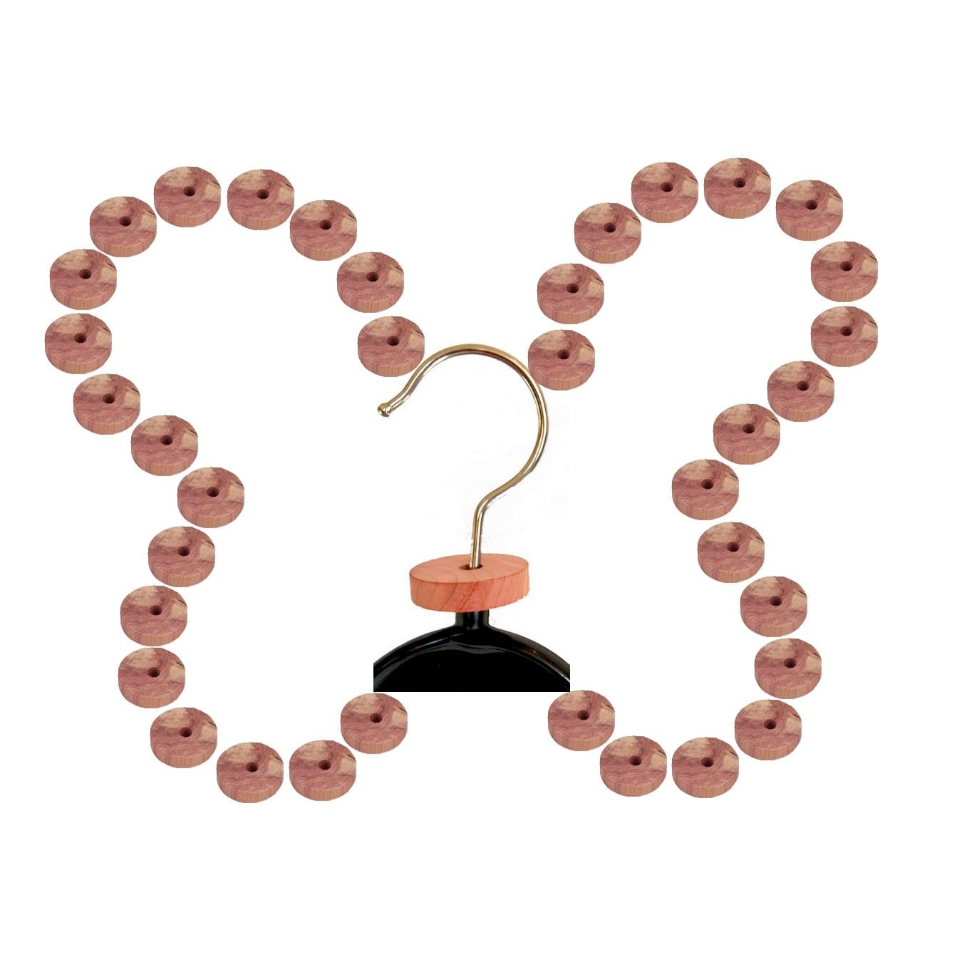 36 pieces moth protection, iron-on rings, hanger washers mothballs made of cedar wood, against moths without chemicals