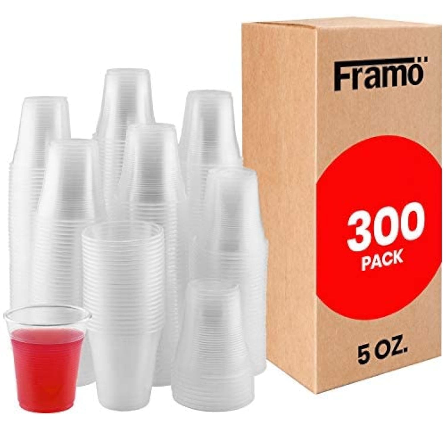 5 Oz Clear Plastic Cups, for Any Occasion, Disposable Transparent Ice Tea, Juice, Soda, and Coffee Glasses for Party, Picnic, BBQ, Travel, and Events (300)