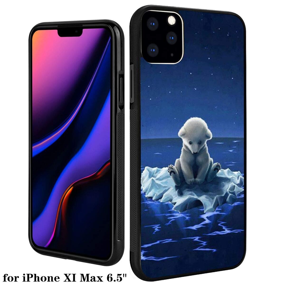 PC and TPU Case Tire Tread Phone Case for iPhone 11 Pro Max 6.5 Sad Polar Bear Shockproof Anti-Slip