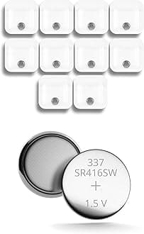 PingaOculto Spy Earpiece Wireless Earphones Invisible - Silver Oxide Button Cell Batteries with Battery Voltage 1,55 V 8 mAh (10 Battery Units 337 - SR416SW for Spy Earpiece Vip Pro Mini or SuperMini)