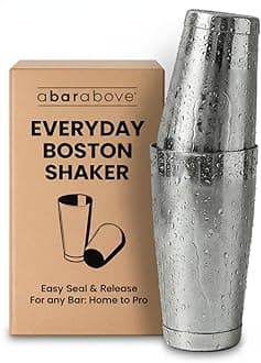 A Bar Above Professional Boston Shakers Set 18 oz Weighted Stainless Steel Cocktail Shaker Set for Bartenders, Premium 304 Steel Bar Shaker, Essential Bartending Tools for Mixing Drinks