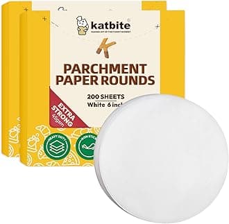 Katbite 400Pcs 6 Inch Parchment Paper Rounds, Round Parchment Paper for Cake Baking, Patty Separating, Tortilla Wrapping(2 Pack of 200Pcs)