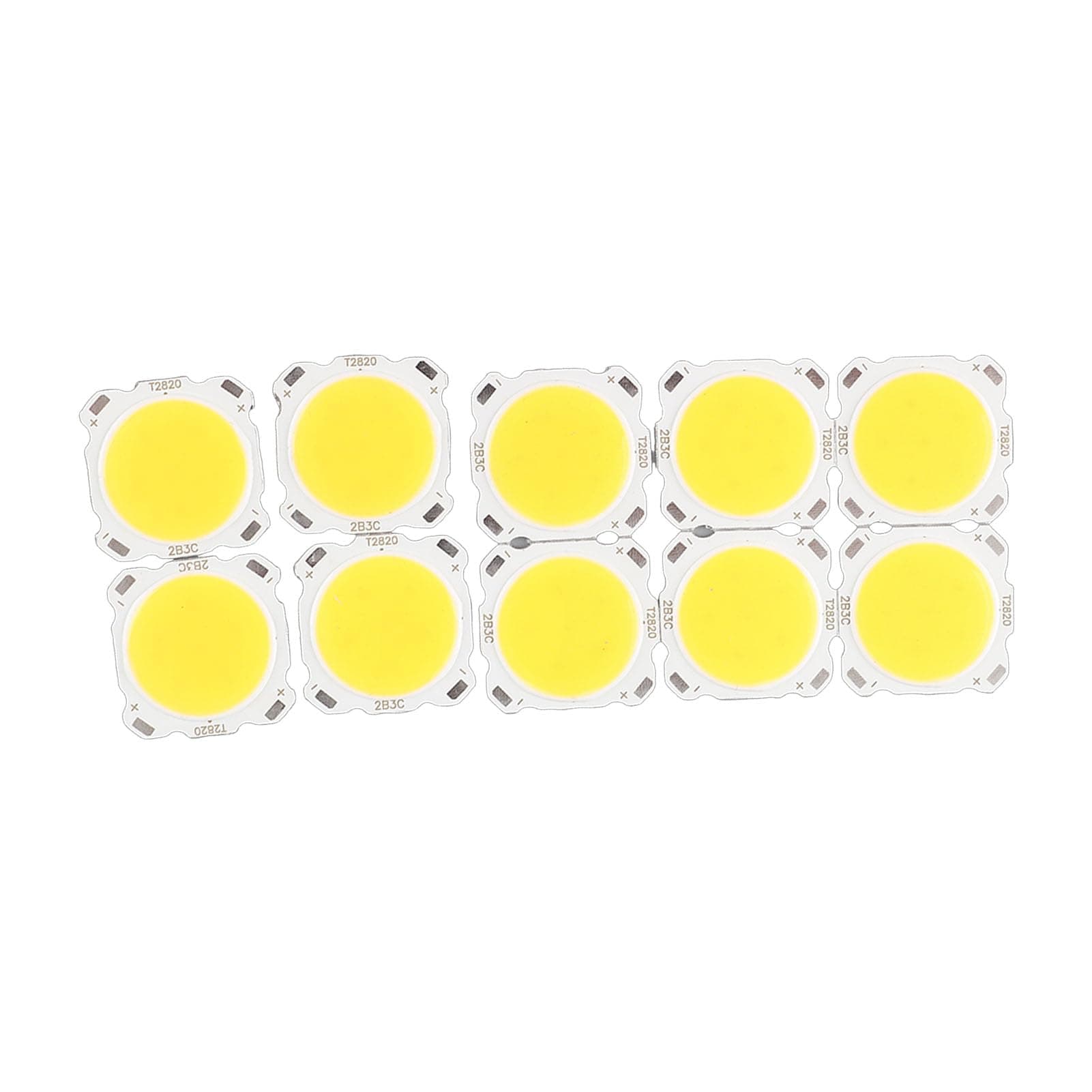 10pcs Round COB 3W High Power LED Chip Bulb Lamp Light Aluminum Circuit Board LED Chip Module 300-330LM DC 9-11V (Warm White 3000K)
