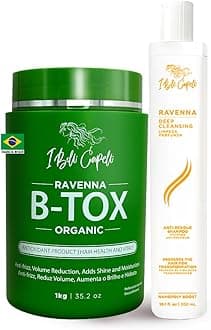 I Belli Capelli Ravenna Organic B-tox Hair Treatment Kit- 1kg/35.02 oz Hair B-tox + 300ml/10.1 fl.oz Anti-Residue Shampoo