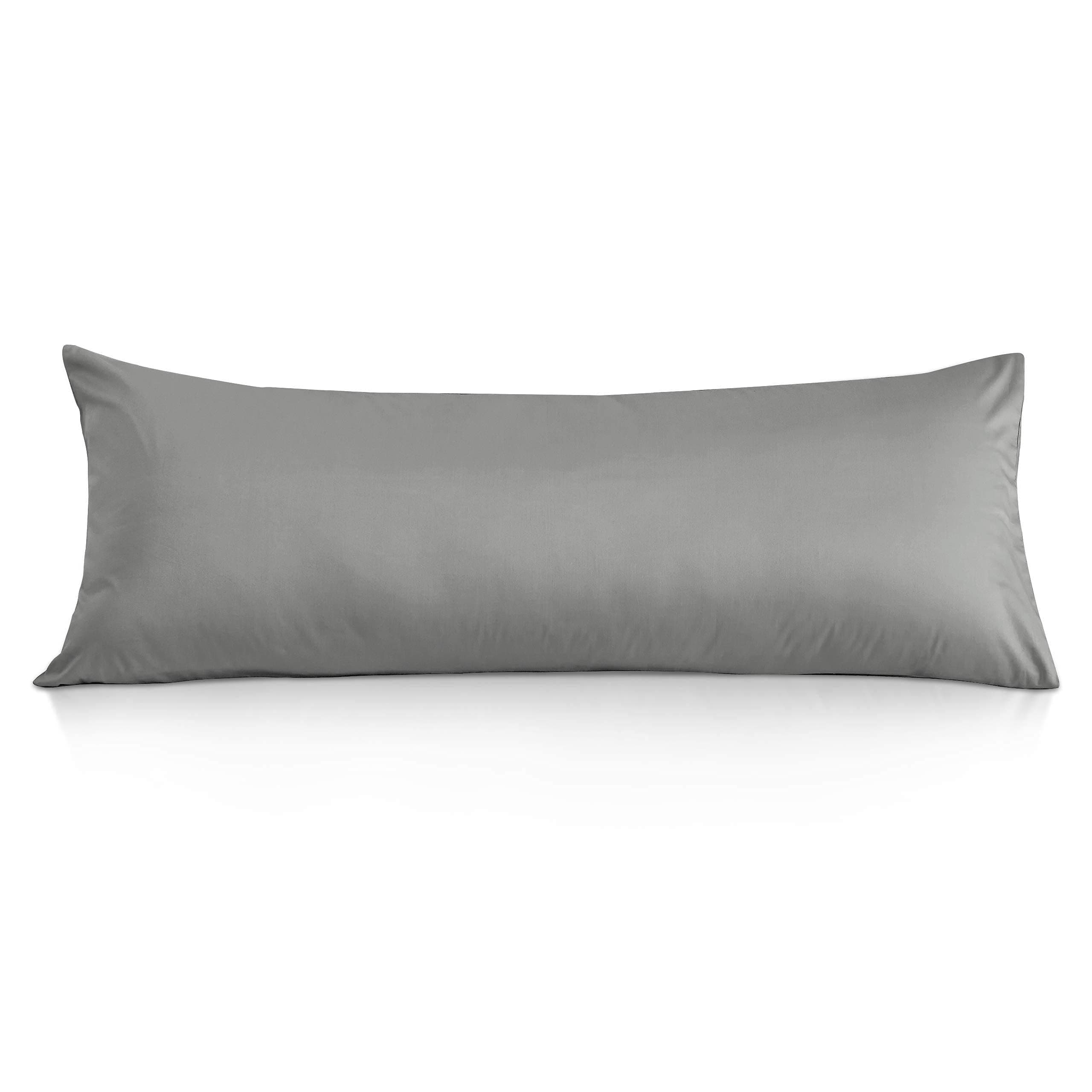 Leeden Body Pillow Cover, 100% Cotton 800 Thread Count 21*54 Breathable Long Pillow Protector Case w/ No Zipper, Light Grey