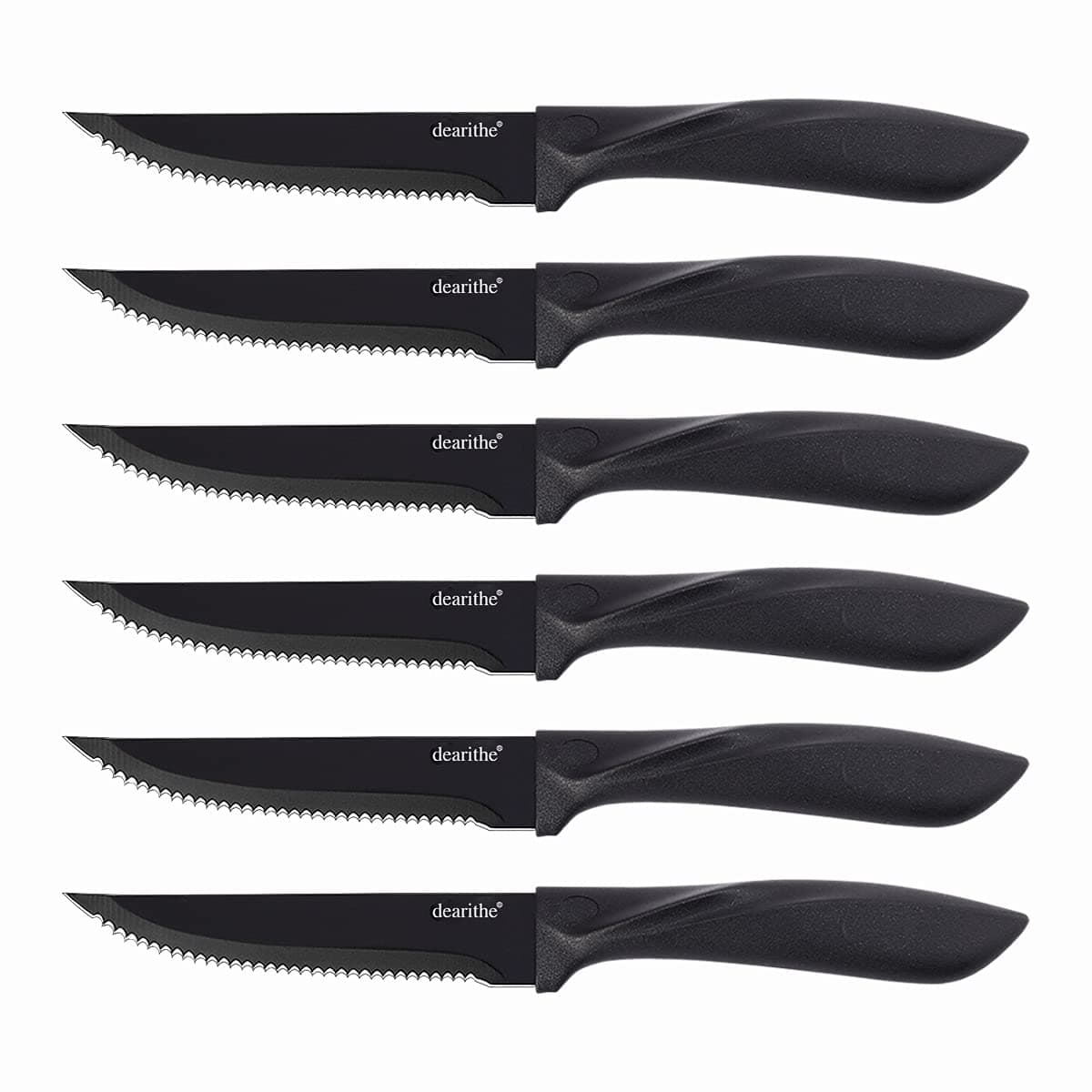 steak knives set of 6 black