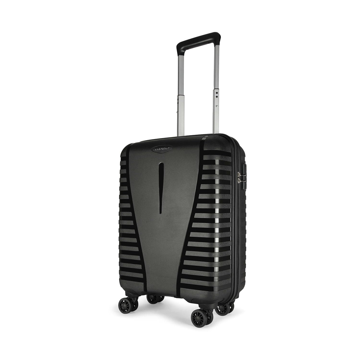 Aristocrat Cabin Airpro 55 Cm(Small) Polypropylene 360 Degree 8 Wheels Trolley Bag for Travel Hard Case Luggage, Lightweight with Combination Lock & Robust Trolley with 3 Years Warranty (Black)