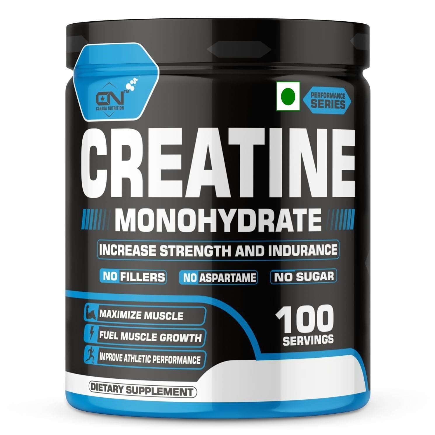 Canada Nutrition Creatine Monohydrate, Strength, 100% Pure Creatine, Lean Muscle Building, Supports Muscle Growth powder, Athletic Performance, Recovery [100 Serving, Orange]