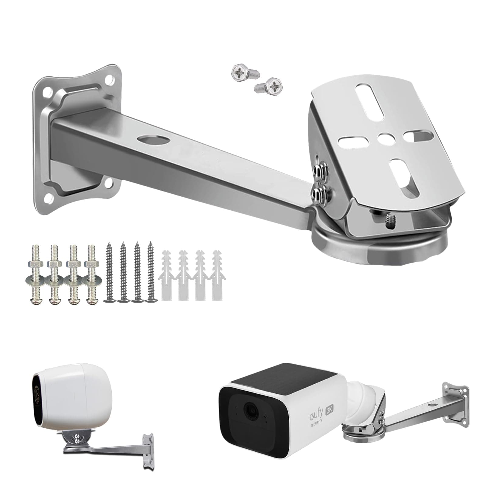 Stainless Steel Wall Mount Bracket for Surveillance Camera, Extension Arm Holder for Eufy Solocam s220,, Security Surveillance Systems Installing Indoor and Outdoor