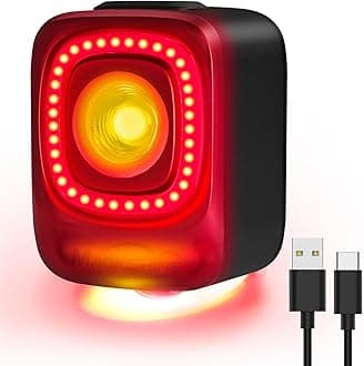 SEEMEE 200 Rechargeable Bike Tail Lights,200 Lumens Max Output,360° Visibility Bicycle Lights, Smart Brake Sensor IPX6 Waterproof Rear Bike Lights 5 Modes for Road Urban Cyclists