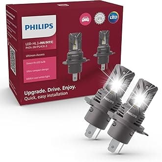 Philips automotive lighting Ultinon Access LED car headlight bulb (H4), ultra-compact direct-fit, 80%, 6.000K, set of 2