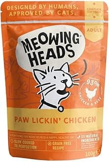 Wet Cat Food - Paw Lickin' Chicken - 93% Natural Chicken Pouches with No Artificial Flavours, Grain-Free Recipe (10 x 100 g)