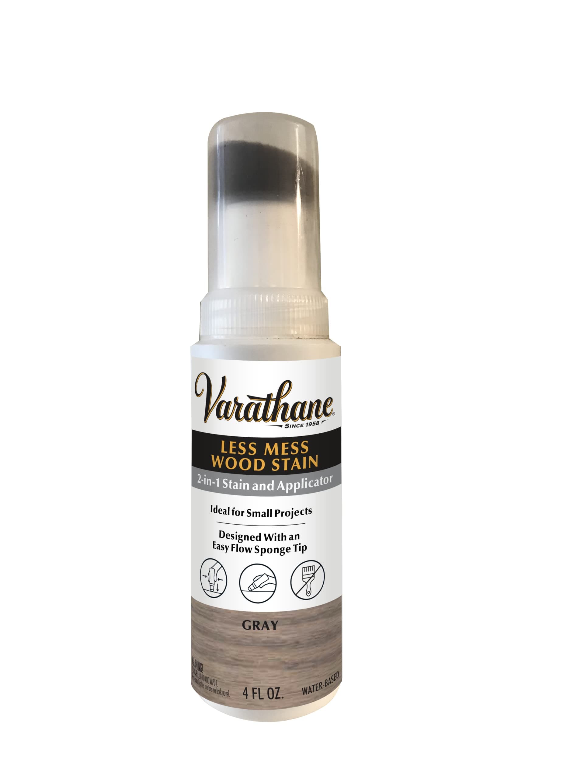 Varathane 368034 Less Mess Wood Stain and Applicator, 4 oz, Gray