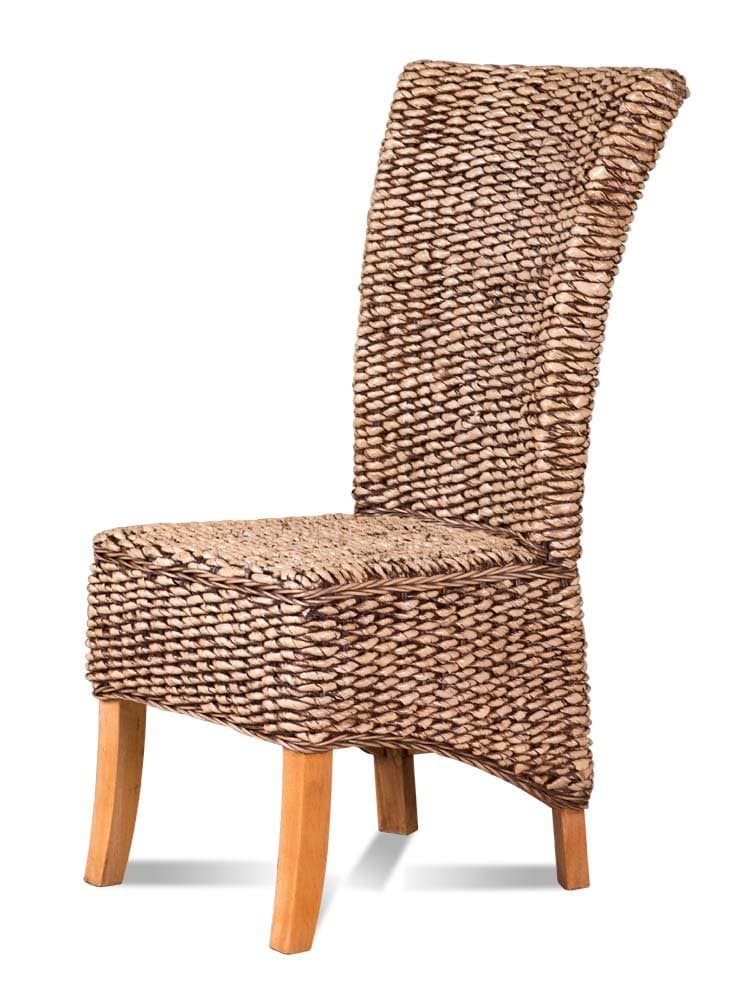 Banana Leaf Rattan Dining Chair - Light Leg