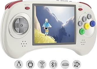 RG ARC D Retro Handheld Game Console , Dual OS Android 11 and Linux System with 128G SD Card 4541 Games Support 5G WiFi 4.2 Bluetooth Moonlight Streaming and TV Output (Gray)