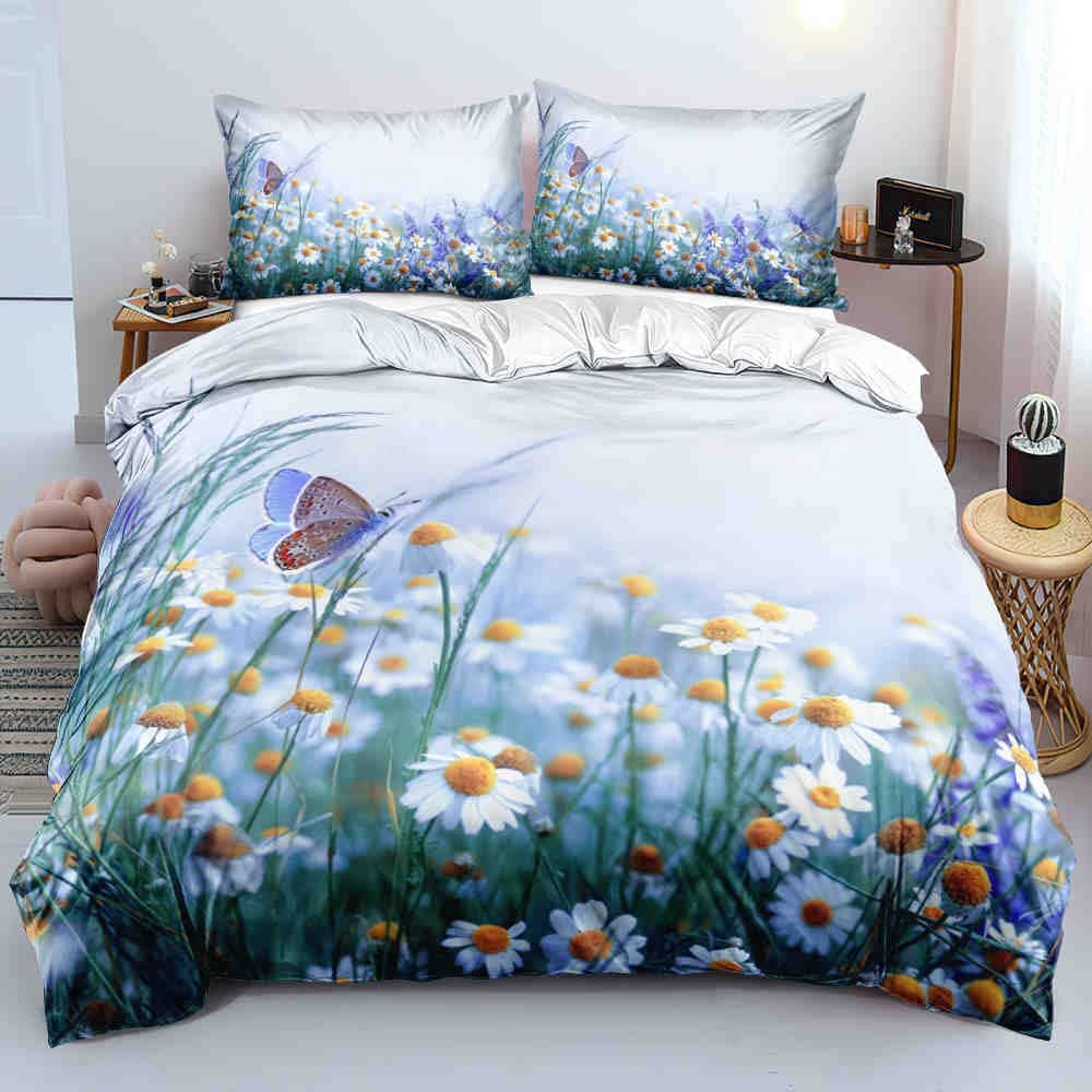 3D bed three piece set Design Flower Duvet Cover Sets Bed Linens Bedding Set Quilt/Comforter Covers Pillowcases Home Textile
