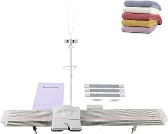 Knitting Machine, LK150 6.5mm Mid Gauge 150 Stitches Portable Plastic Domestic Smart Weaving Set with Accessories for Sock Hat Scarf, Hand Sweater Knitting Machine Kit for Kids