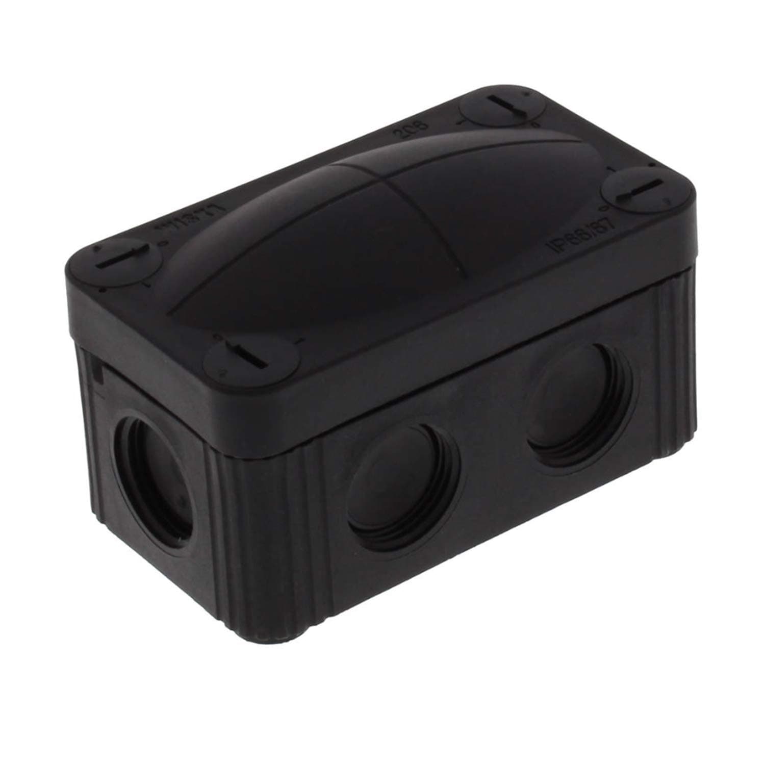 Box Combi 206 Black Empty IP66 Weatherproof Outdoor External Junction Box