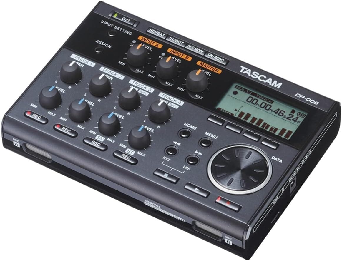 DP-006 6-Track Digital Pocketstudio Multi-Track Audio Recorder, Built-in Mics, Songwriting, Battery Operated