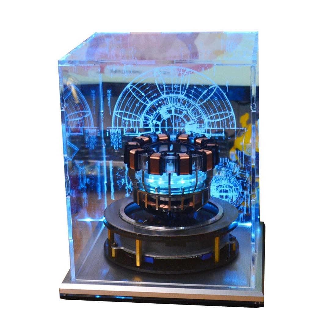 1:1 MK1 Arc Reactor, Floating Rotating LED Levitation Arc Reactor Model, Electric Arc Reactor LED Floating Arc Reactor MK1 with Holographic Shield -Gen 2