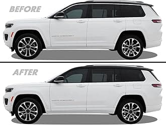 SlickMod Chrome Delete Blackout Vinyl Overlay for 2021-2023 Jeep Grand Cherokee L Window Trim (2. Window Trim Only, Gloss Black)
