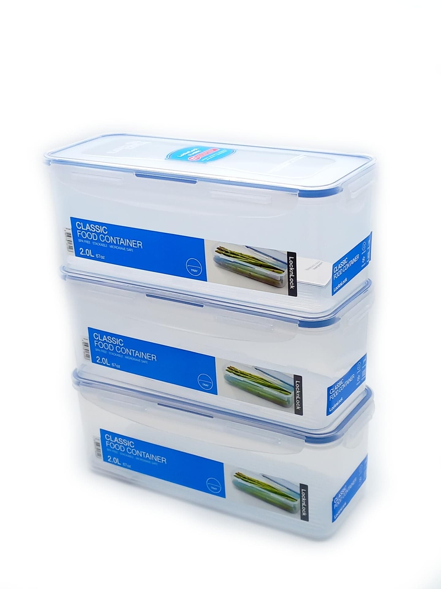 Lock & Lock Lock&Lock HPL844 Food Storage Container, Multi-Function Box, 2 Litre, Airtight, Set of 3