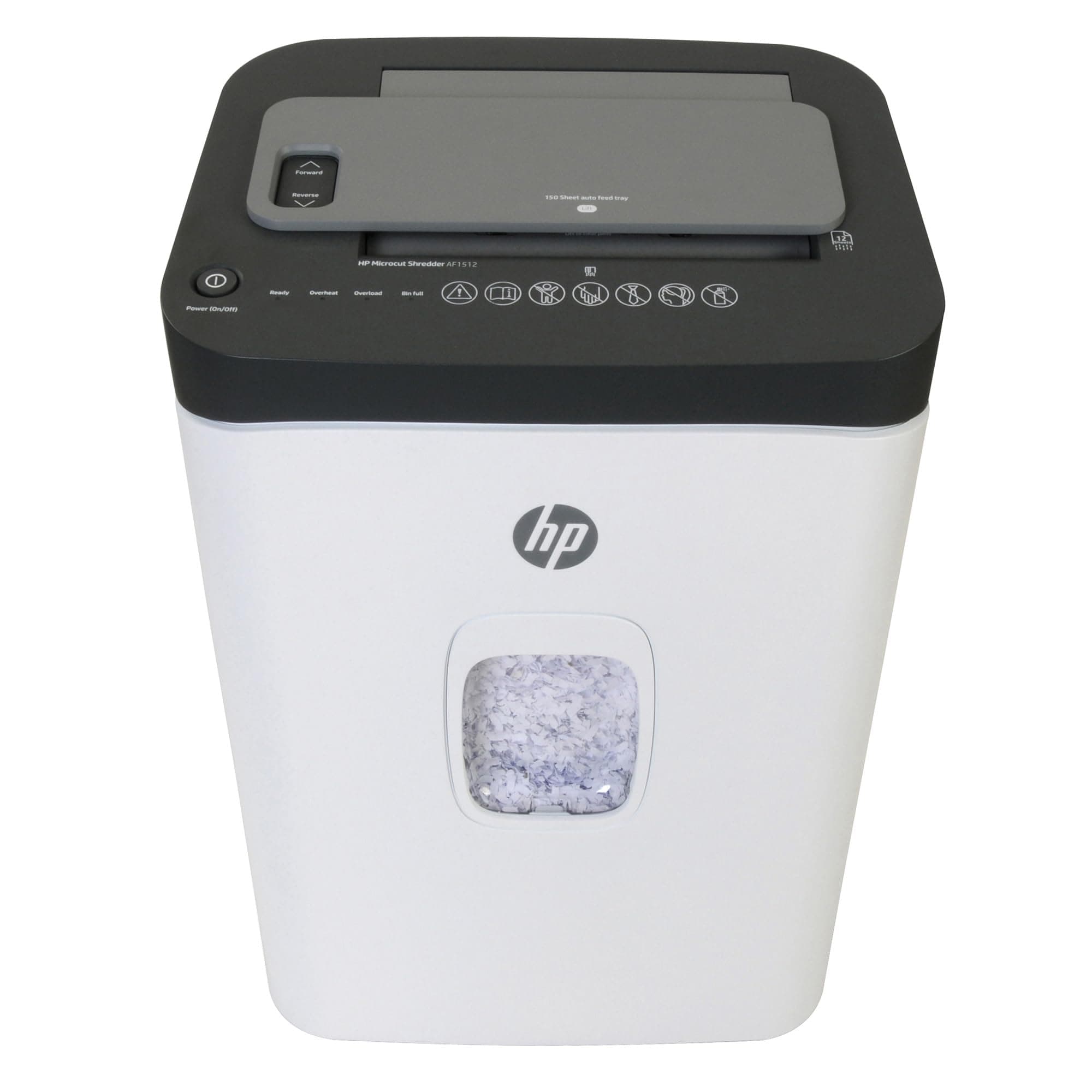HP - Paper Shredder Micro Cut, 150-Sheet Auto Feed, Shreds Credit Cards & Staples, Heavy Duty Paper Shredder for Home Use with 7.4 Gallon Basket