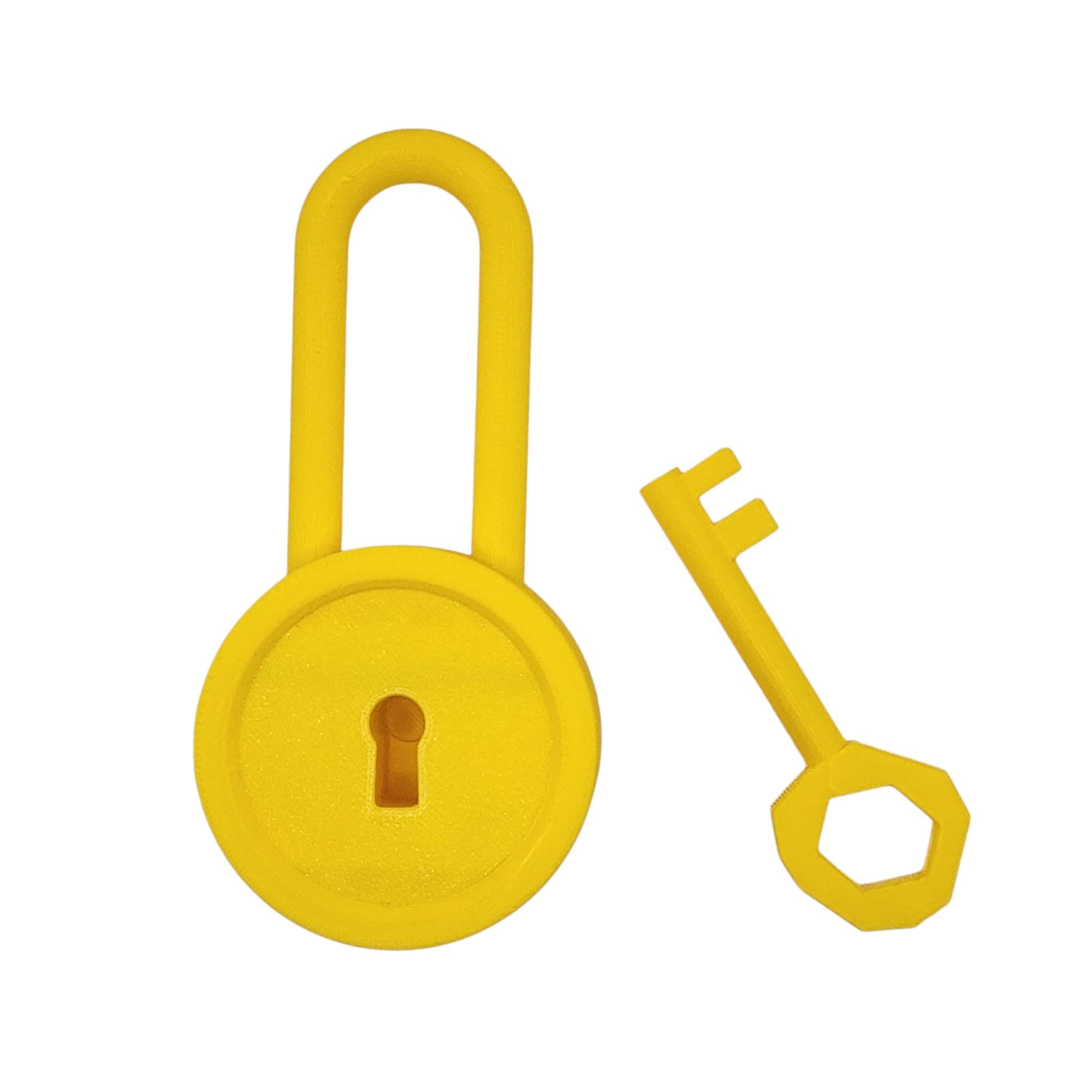 Hello Neighbor Inspired Lock and Key - Pretend Play - 3D Printed Yellow - Made in The USA