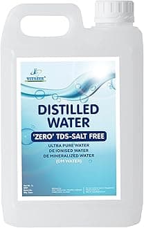 VITSZEE Distilled Water 1L DM water, Pure Di-Ionised Distilled Water For multipurpose Uses Battery/Inverter, Autoclaving, Reagent Water,Lab And Scientific Products 1 Litre