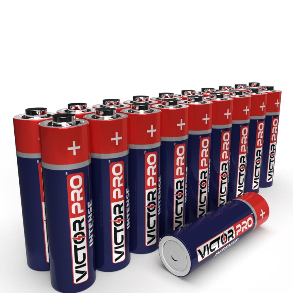 VictorPro Intense AA Alkaline Battery 20 Pcs, 12 + 8 Free - Guarantee 20 Months in Remote - Long Lasting -10 Year Power Lock Technology - for Toys, Flashlights, Keyboards, Mouse and More