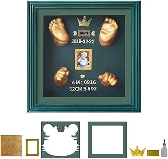 Mold Your Memories Plastic Baby Casting Frame For Baby Hand And Feet (Casting Kit Not Included) Green, Square, Wall Mount, 27.3 X 7.34 Cm, 27.3 X 7.34 Cm