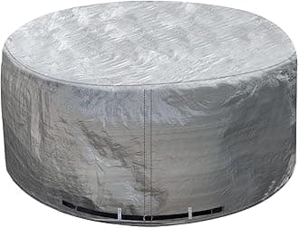 UCEDER Round Hot Tub Cover 170G Polyethylene Spa Cover Waterproof and UV Protection Hot Tub Sun Shield(80"(D) x35(H), Silver)