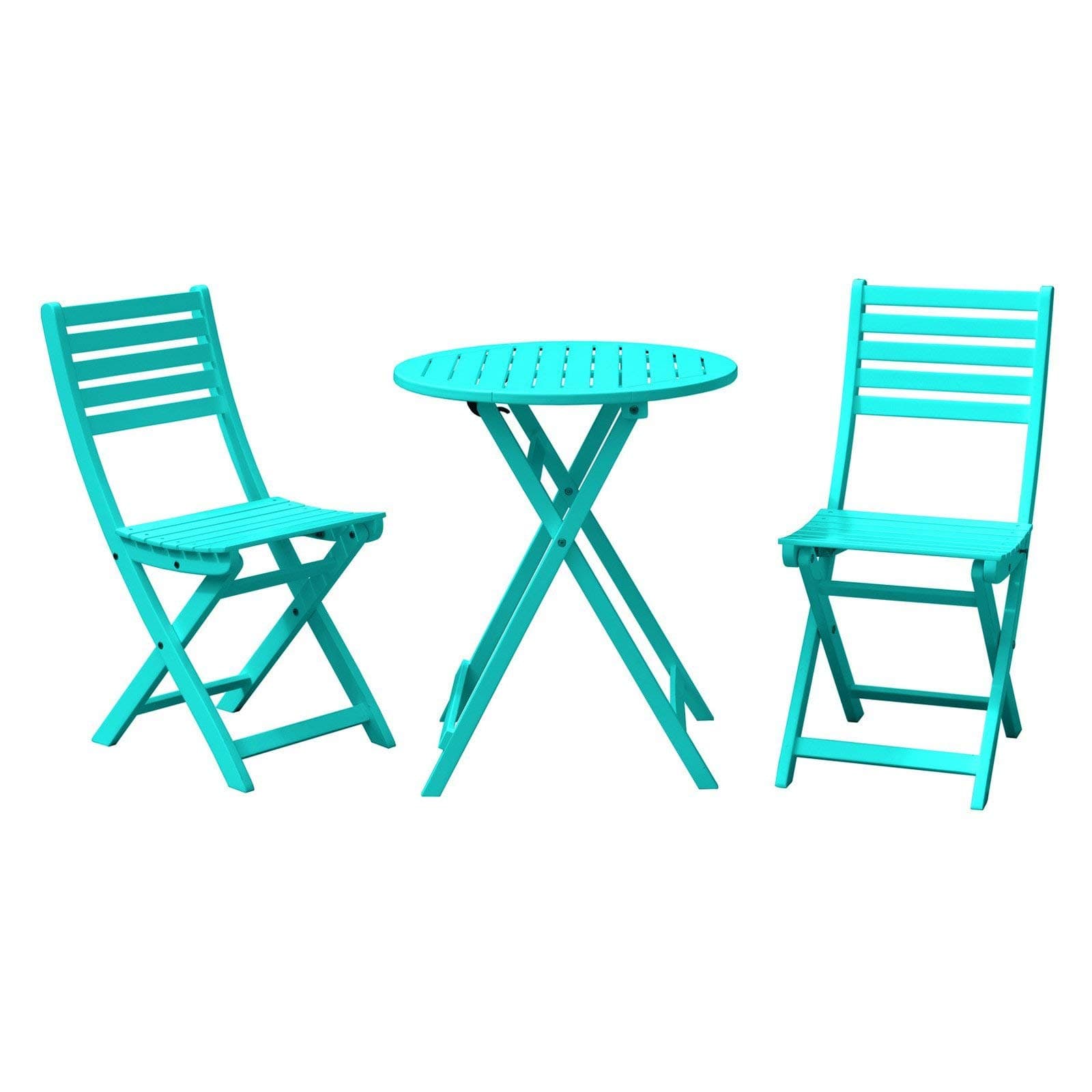 Round 3Piece Bistro Set, Turquoise