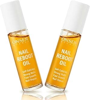 Onsen Secret Nail & Cuticle Repair Oil (2x10ml) - Dry Oil Formula - Japanese Tsubaki, Tea Tree & Jojoba - Strengthens Nails, Repairs Cuticles, Hydrates Skin & Hair - Natural & Vegan