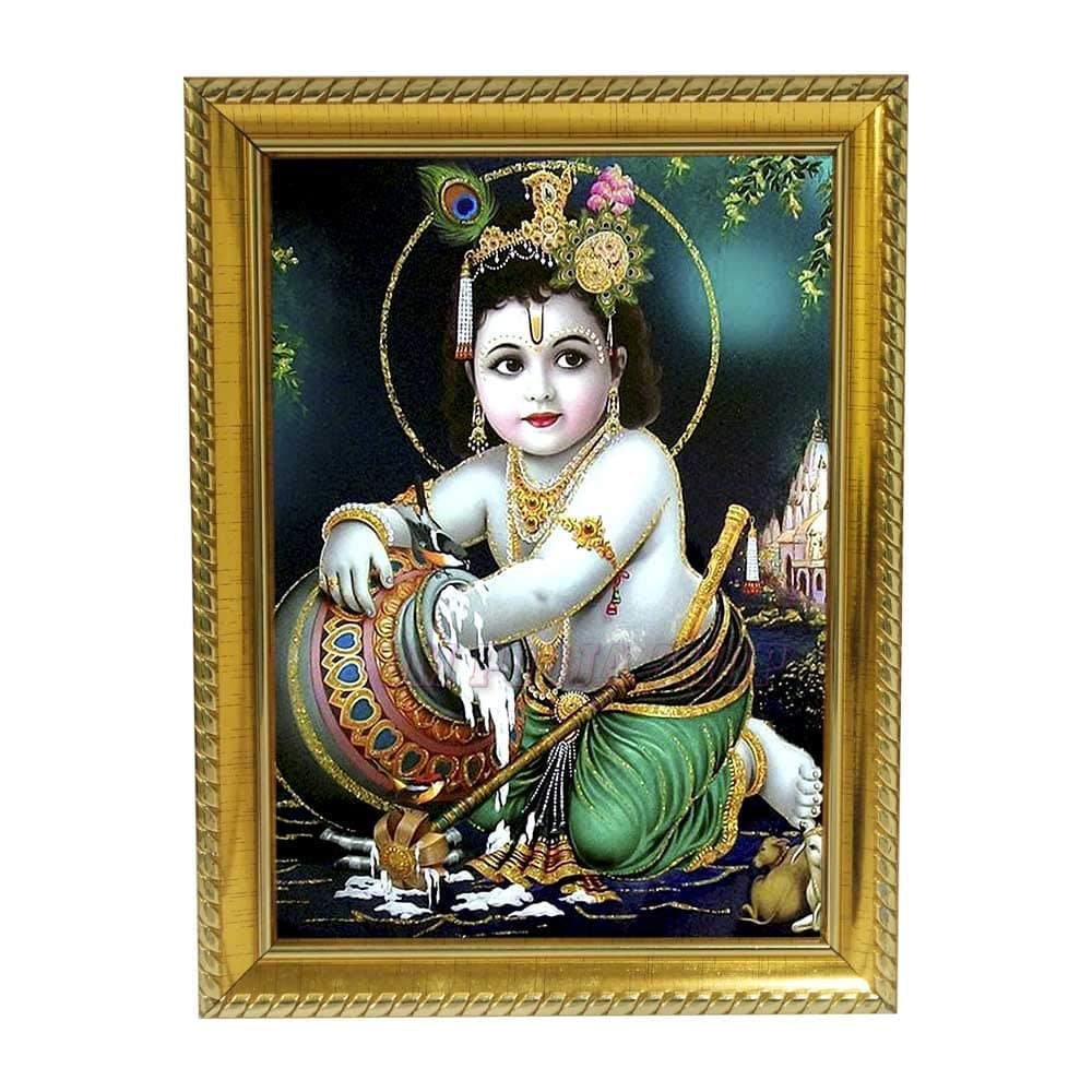 OM POOJA SHOP Bal Krishna in Photo Frame