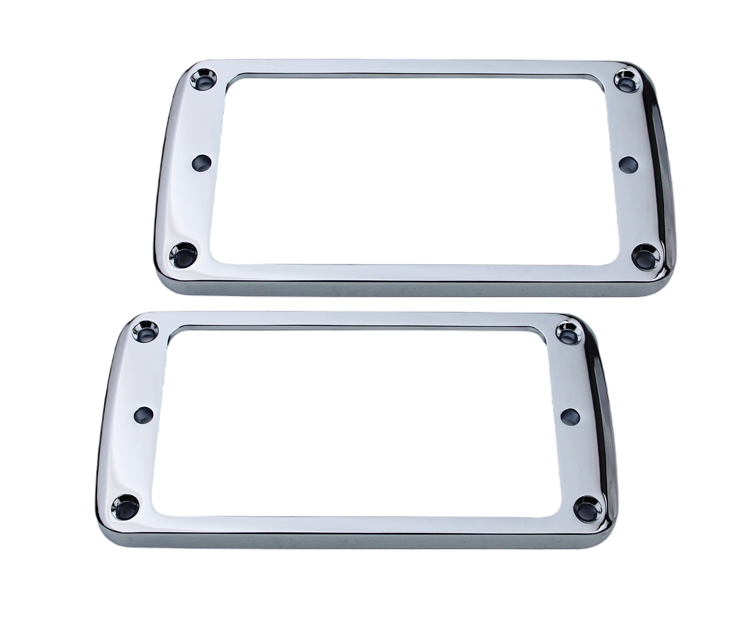 Guyker Metal Flat Humbucker Cover, Pickup Mounting Ring Set - Bridge Neck Pickups Frame Replacement Part for Electric Guitar or Precision Bass(2PCS, PR005 Chrome)